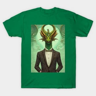 Dragon In A Tuxedo Artwork T-Shirt